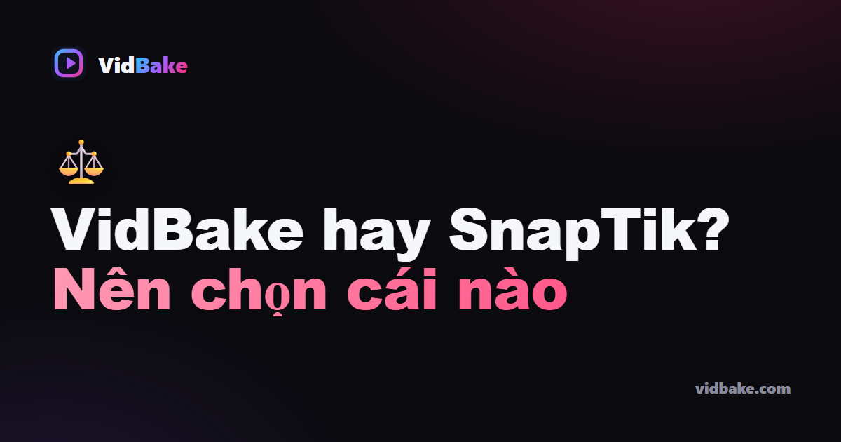 VidBake vs SnapTik: Nên Dùng Công Cụ Nào Để Tải Video TikTok?