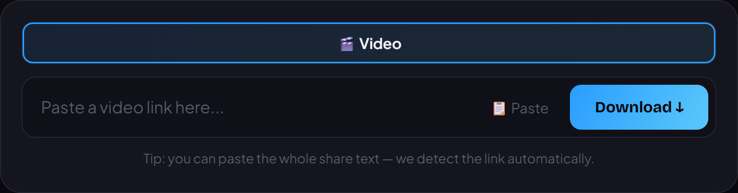 Paste the Facebook video link into the box on VidBake and press Download.